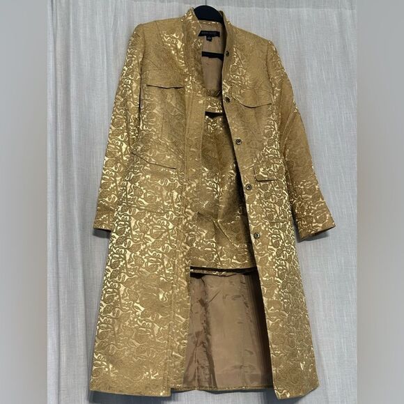 Anne Klein Dresses & Skirts - Anne Klein - Gold Tailored Trench and Skirt Suit set